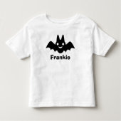 Spooky Black Bat Halloween Persoonlijke naam Kinder Shirts (Voorkant)