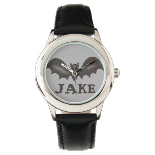 Spooky Black Bat Halloween Trick or treat Horloge