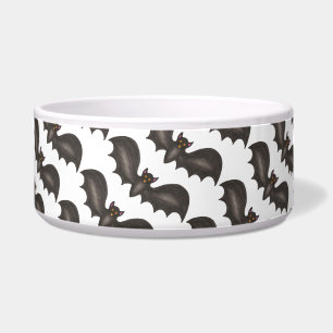 Spooky Black Bat Happy Halloween Pet Bowl Voerbakje