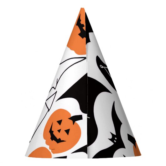 Spooky Black Bats, Ghosts Pumpkins Halloween Feesthoedjes (Achterkant)