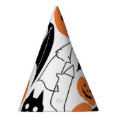 Spooky Black Bats, Ghosts Pumpkins Halloween Feesthoedjes (Rechts)
