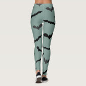 Spooky Black Bats Pattern Halloween Leggings (Achterkant)