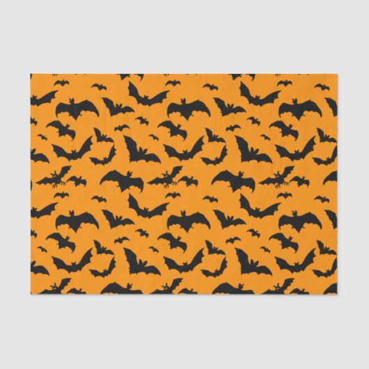 Spooky Black Bats voor Halloween Tissuepapier (Voorkant)