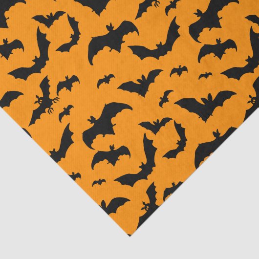 Spooky Black Bats voor Halloween Tissuepapier (Detail)