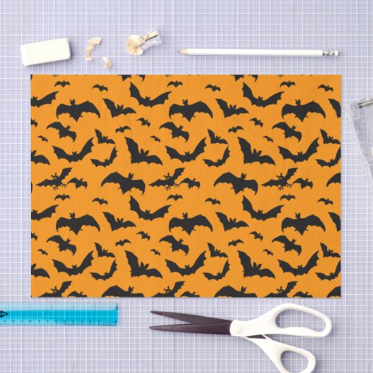 Spooky Black Bats voor Halloween Tissuepapier (Craft)