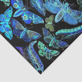 Spooky Black Blue Butterfly en Moth Tissue Paper Tissuepapier (Detail)