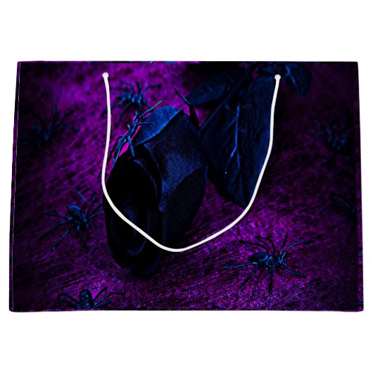 Spooky Black Blue Roos, Black Spiders, Paars, ZSG Groot Cadeauzakje (Voorkant)