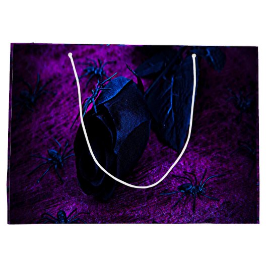 Spooky Black Blue Roos, Black Spiders, Paars, ZSG Groot Cadeauzakje (Achterkant)