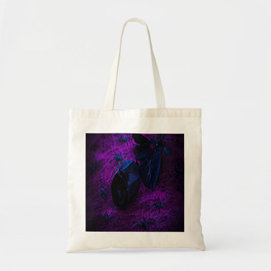 Spooky Black Blue Roos, Black Spiders, Paars, ZSG Tote Bag (Voorkant)