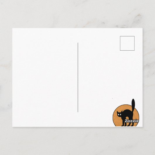 Spooky Black Cat - Art Deco Briefkaart (Achterkant)