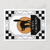 Spooky Black Cat - Art Deco Briefkaart (Voorkant)