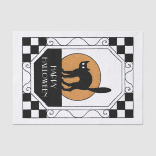 Spooky Black Cat - Art Deco Tissuepapier