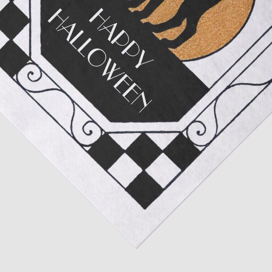 Spooky Black Cat - Art Deco Tissuepapier (Detail)