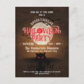 Spooky Black Cat Bats & Full Moon Halloween Uitnod Briefkaart (Voorkant)