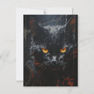 Spooky Black Cat Briefkaart