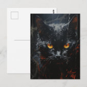 Spooky Black Cat Briefkaart (Voorkant / Achterkant)