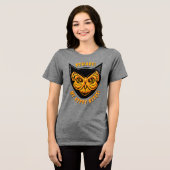Spooky Black Cat Butterfly Skull Tri-Blend Shirt (Voorkant volledig)
