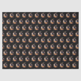 Spooky Black Cat en Jack-o-Lantern Sinaasappel Tissuepapier