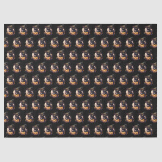 Spooky Black Cat en Jack-o-Lantern Sinaasappel Tissuepapier