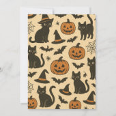 Spooky Black Cat en Pumpkin Halloween Party Kaart (Achterkant)