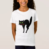 Spooky Black Cat Girls Halloween Trick or treat T-shirt (Voorkant)