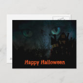 Spooky Black Cat Halloween Briefkaart (Voorkant / Achterkant)