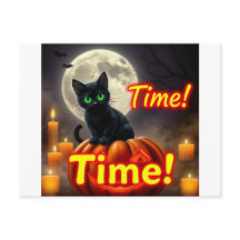 Spooky Black Cat Halloween Briefkaart