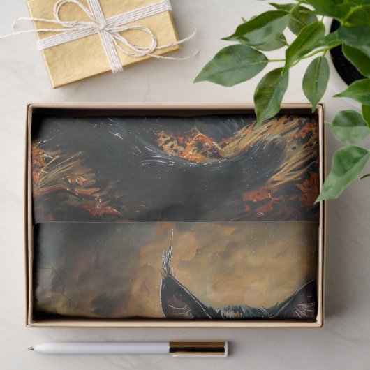 Spooky Black Cat Halloween Decoupage Tissuepapier (Geschenk)