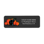 Spooky Black Cat Halloween Etiket (Voorkant)