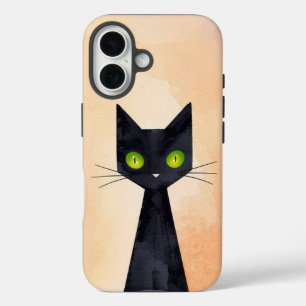 Spooky Black Cat Halloween iPhone 16 Stoer Hoesje