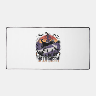 Spooky Black Cat Halloween Night - Haunted Bureaumat