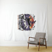 Spooky Black Cat Halloween Night -  Haunted Wandkleed (In Situ (horizontaal))