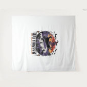 Spooky Black Cat Halloween Night -  Haunted Wandkleed (Voorkant (horizontaal))