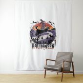 Spooky Black Cat Halloween Night -  Haunted Wandkleed (In situ)