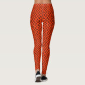 Spooky Black Cat Halloween Orange Bats Leggings (Achterkant)
