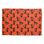 Spooky Black Cat Halloween Oranje vleermuizen Kussensloop (Achterkant)