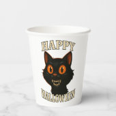 Spooky Black Cat Halloween Party Papieren Bekers (Achterkant)