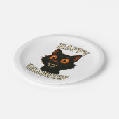 Spooky Black Cat Halloween Party Papieren Bordje (Gekanteld)