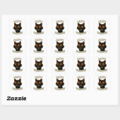 Spooky Black Cat Halloween Party Vierkante Sticker (Vel)