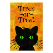 Spooky Black Cat Halloween Perfect Poster (Voorkant)