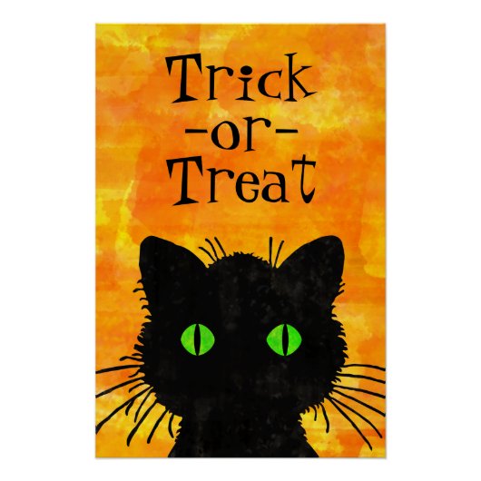 Spooky Black Cat Halloween Perfect Poster (Voorkant)
