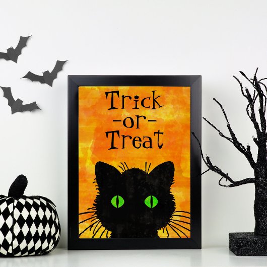 Spooky Black Cat Halloween Perfect Poster