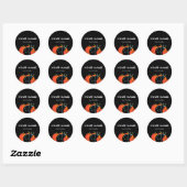 Spooky Black Cat Halloween Ronde Sticker (Vel)