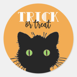 Spooky Black Cat Halloween Stickers