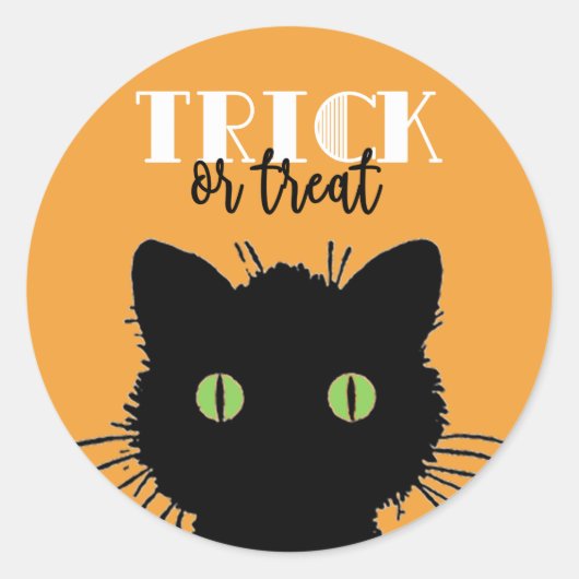 Spooky Black Cat Halloween Stickers (Voorkant)