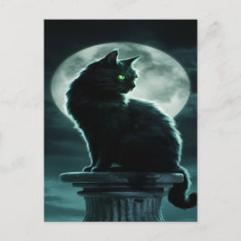 Spooky Black Cat Halloween Wallpaper - 2025 Nacht! Feestdagenkaart