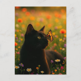 Spooky Black Cat Halloween Wallpaper - 2025 Nacht! Feestdagenkaart