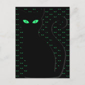 Spooky Black Cat Happy Halloween Briefkaart (Voorkant)