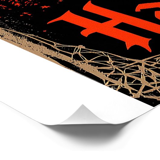 Spooky Black Cat Happy Halloween  Gothic Perfect Poster (Hoek)