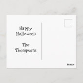 Spooky Black Cat op Picket Fence Briefkaart (Achterkant)